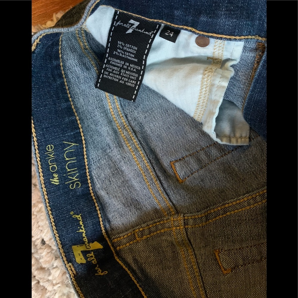 7 FOR ALL MANKIND - The Ankle Skinny Denim Jeans - Size 24 - Picture 5 of 6